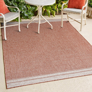 Alda Modern Minimalist Mingled Solid Indoor/Outdoor Area Rug